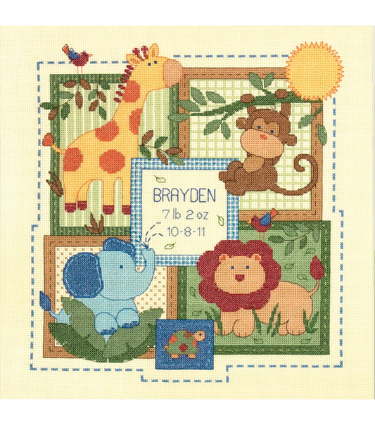 Dimensions 12 Baby Hugs Savannah Birth Record Counted Cross Stitch Kit