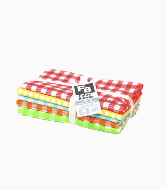 18 x 21 Checks   Dots 2 Cotton Fabric Quarters 5ct by Keepsake Calico