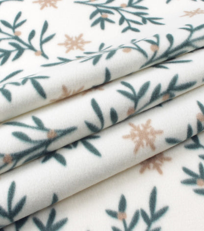 Green Mistletoe Blizzard Fleece Fabric