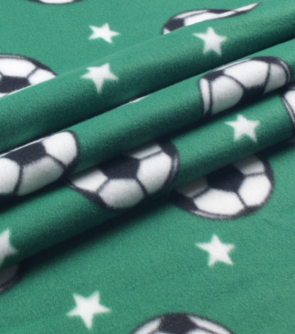 Green Soccer Superstar Blizzard Fleece Fabric