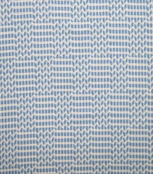 Blue Wavy Checks Quilt Cotton Fabric by Keepsake Calico