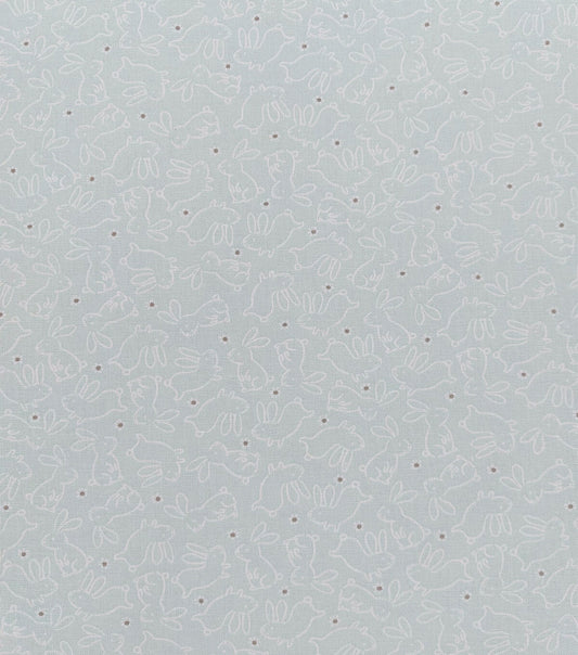 Bunny White Easter Cotton Fabric