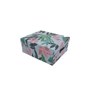 11 Tropical Floral on White Rectangle Box by Place   Time
