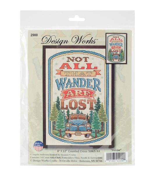 Design Works 8 x 12 All That Wander Counted Cross Stitch Kit