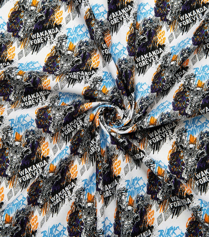 Black Panther Wakanda Grafitti Cotton Fabric