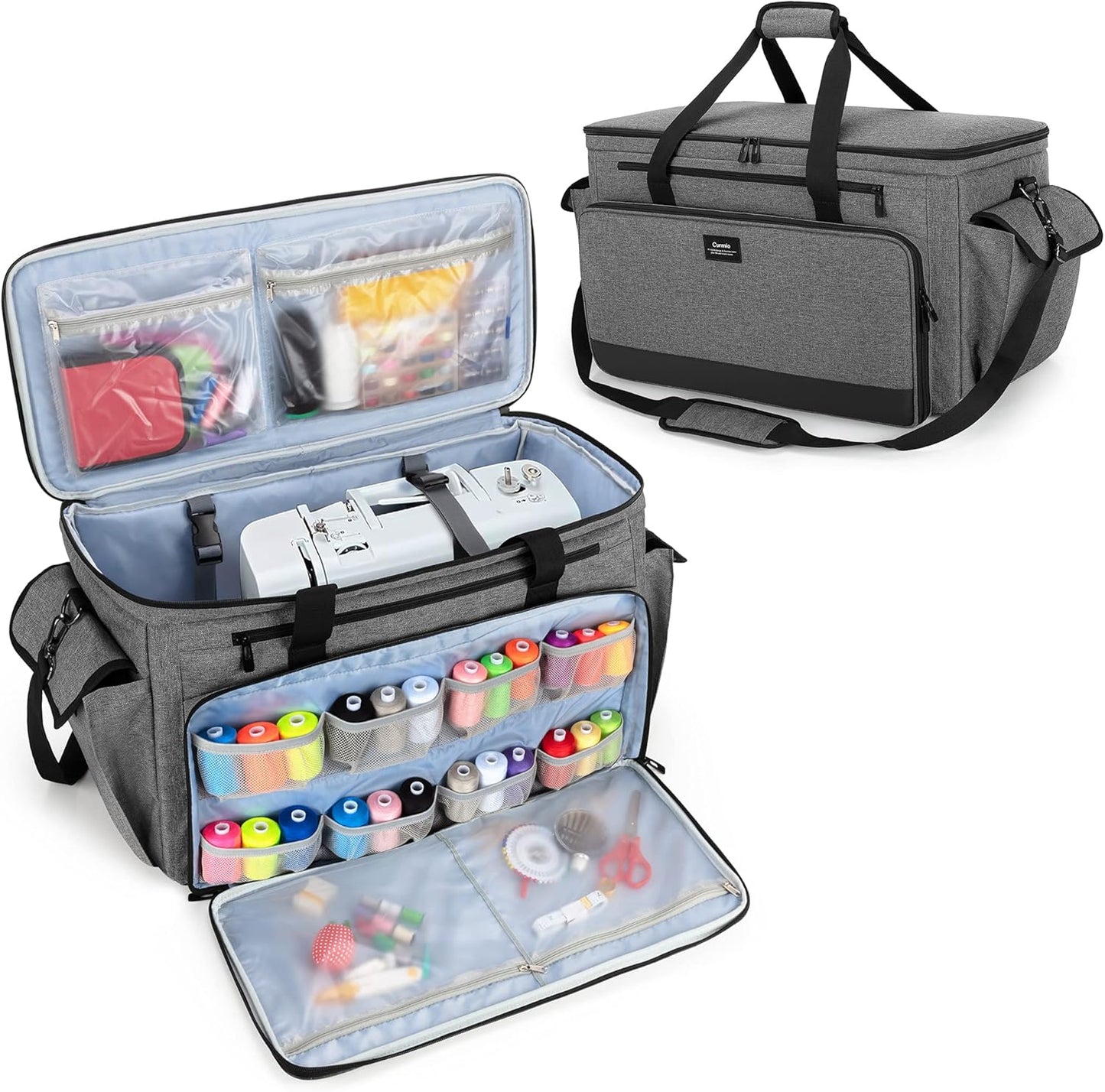 CURMIO Sewing and Embroidery Machine Carrying Case Universal Tote Bag