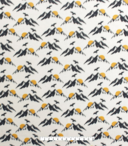 Mountains on Cream Blizzard Fleece Fabric