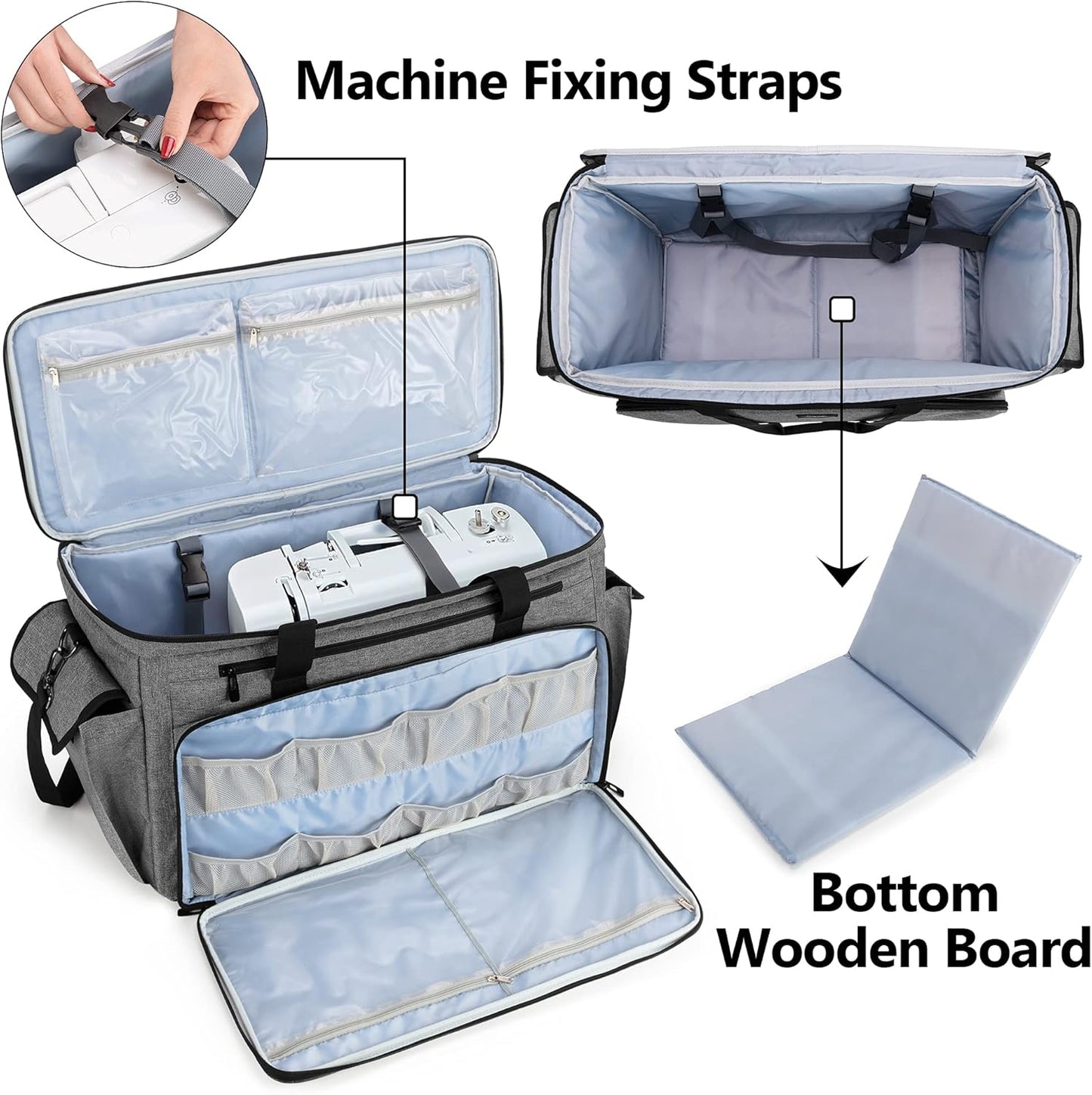 CURMIO Sewing and Embroidery Machine Carrying Case Universal Tote Bag