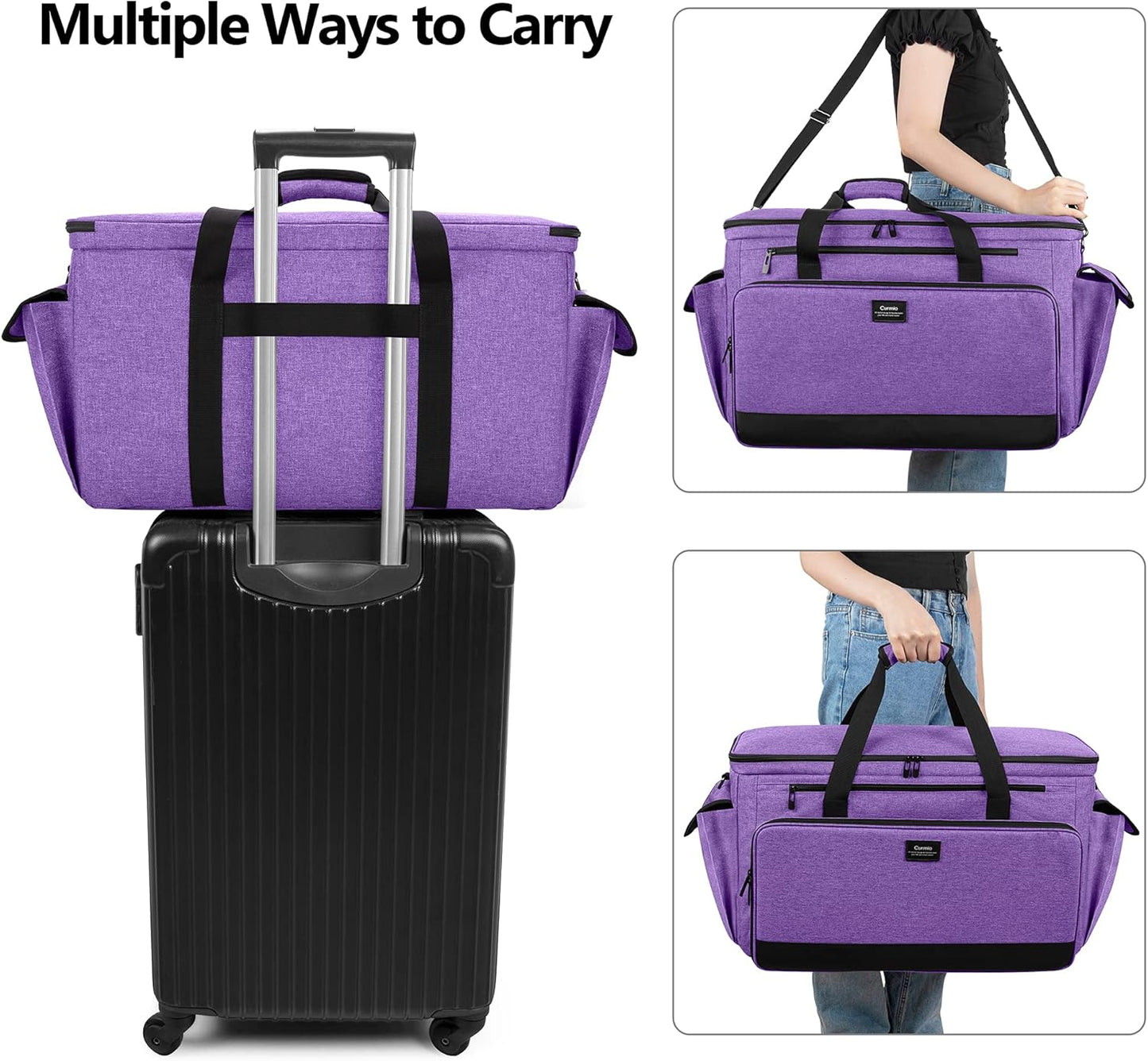CURMIO Sewing and Embroidery Machine Carrying Case Universal Tote Bag