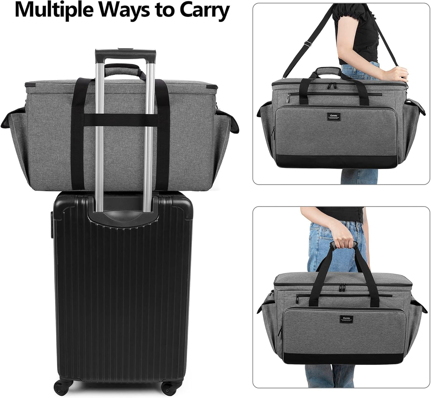 CURMIO Sewing and Embroidery Machine Carrying Case Universal Tote Bag