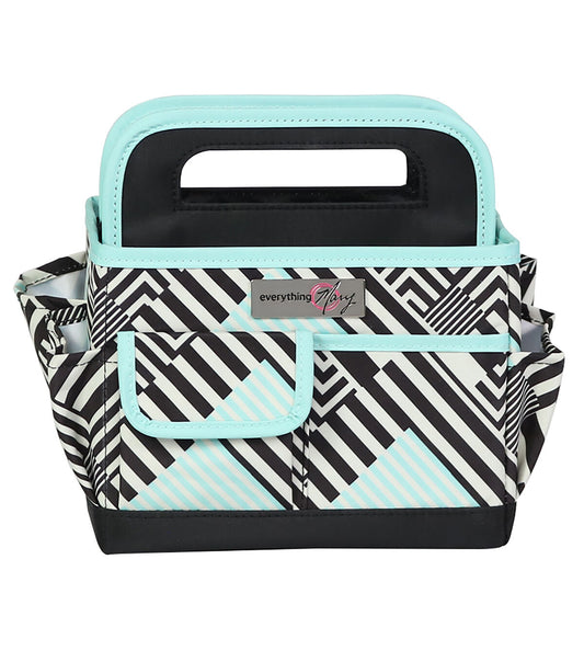 Everything Mary 8 Teal   Black Geometric Collapsible Craft Caddy