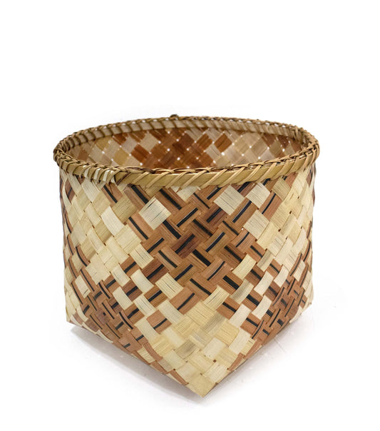 12 Checkered Bamboo Woven Basket by Place   Time