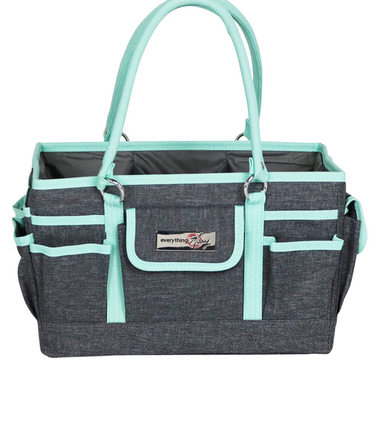 Everything Mary 13 Teal   Gray Collapsible Deluxe Store   Tote