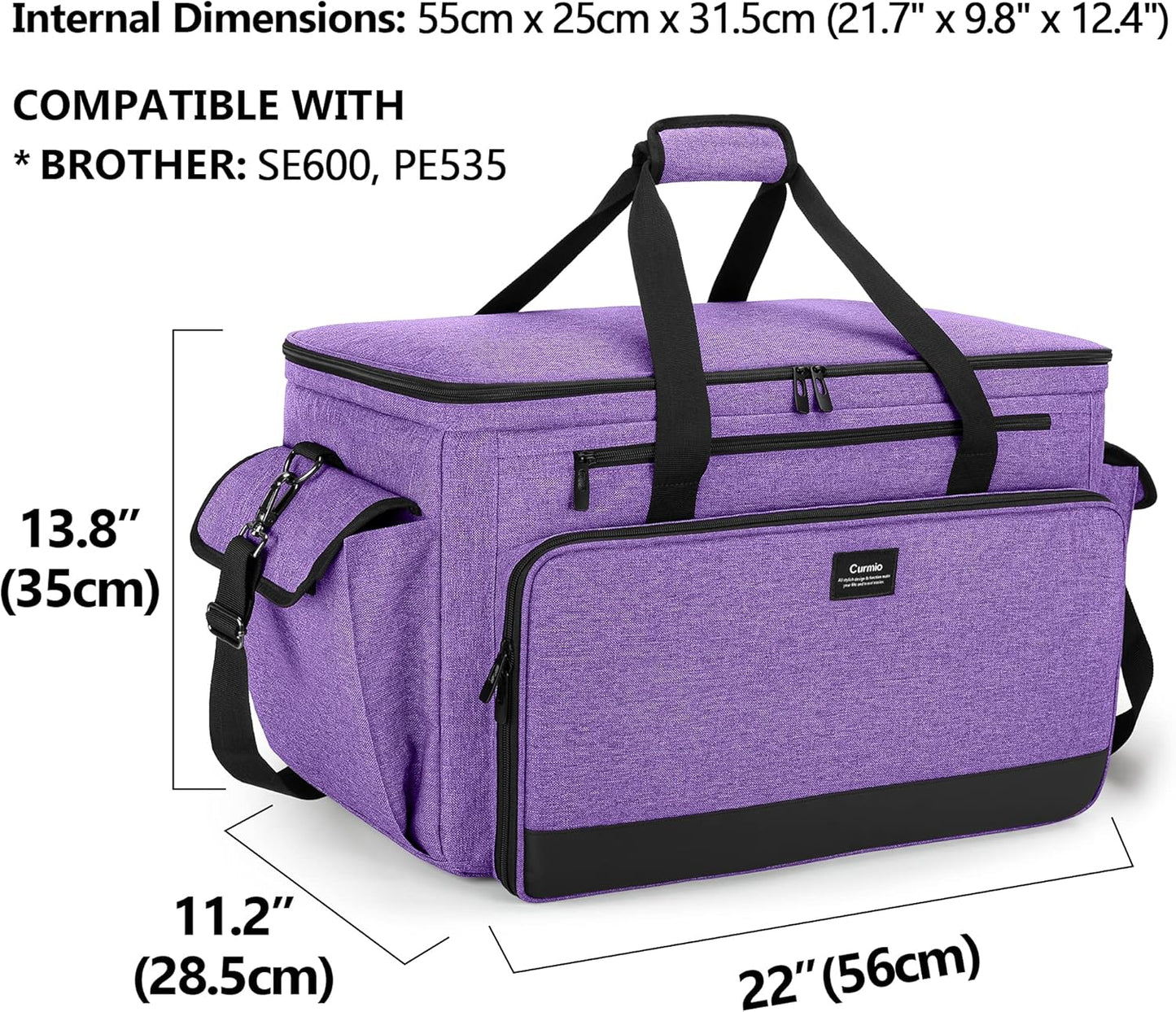 CURMIO Sewing and Embroidery Machine Carrying Case Universal Tote Bag