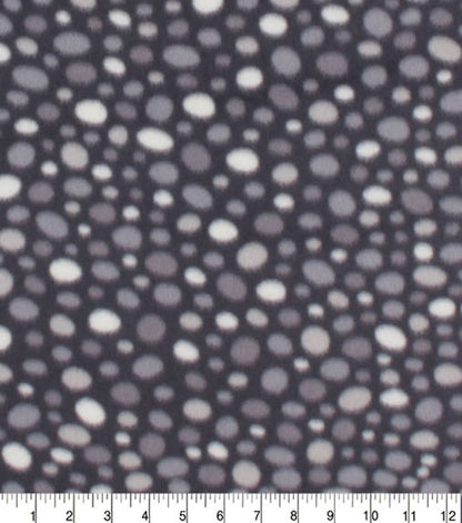 Black White Dots Blizzard Fleece Fabric