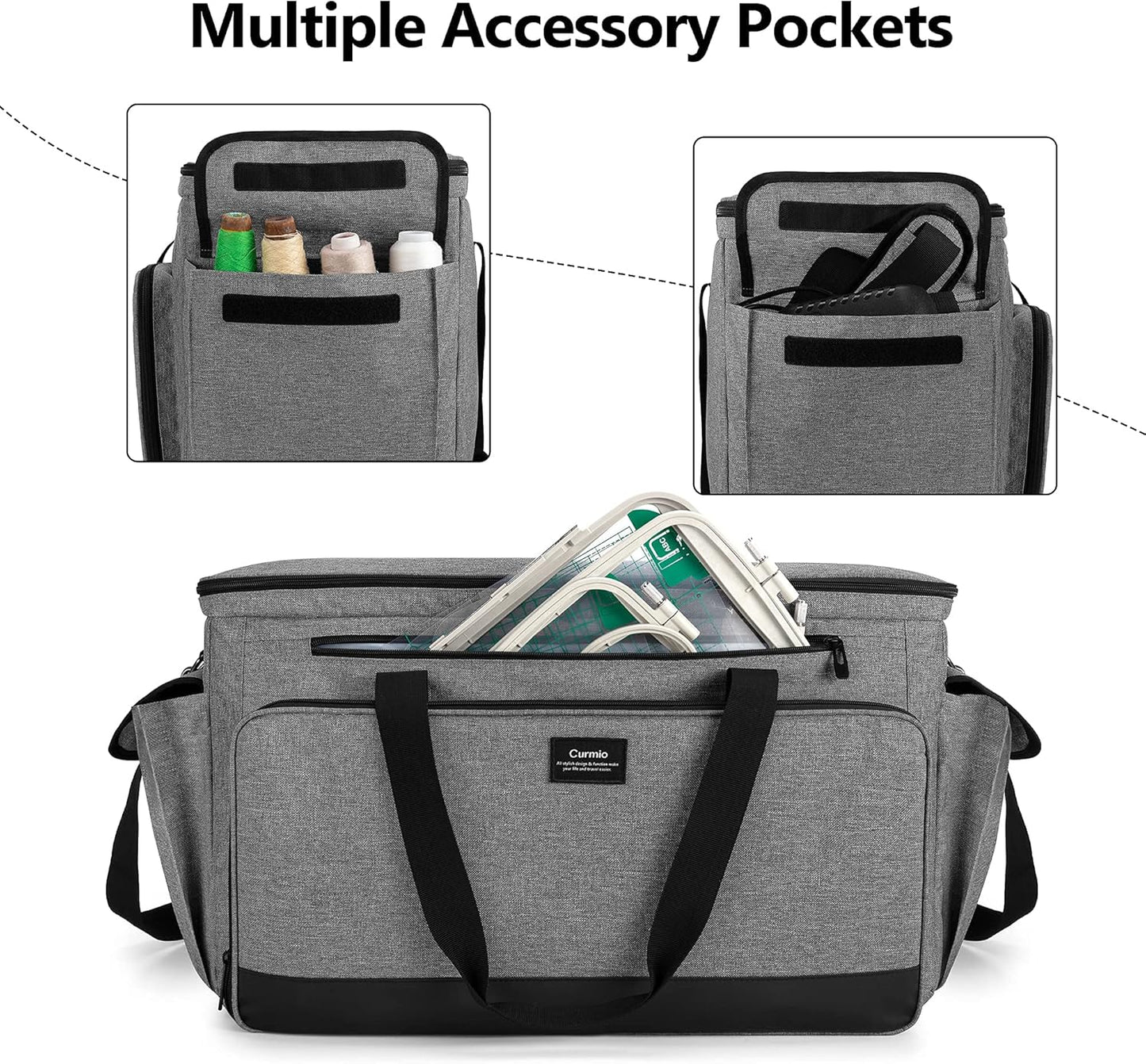 CURMIO Sewing and Embroidery Machine Carrying Case Universal Tote Bag