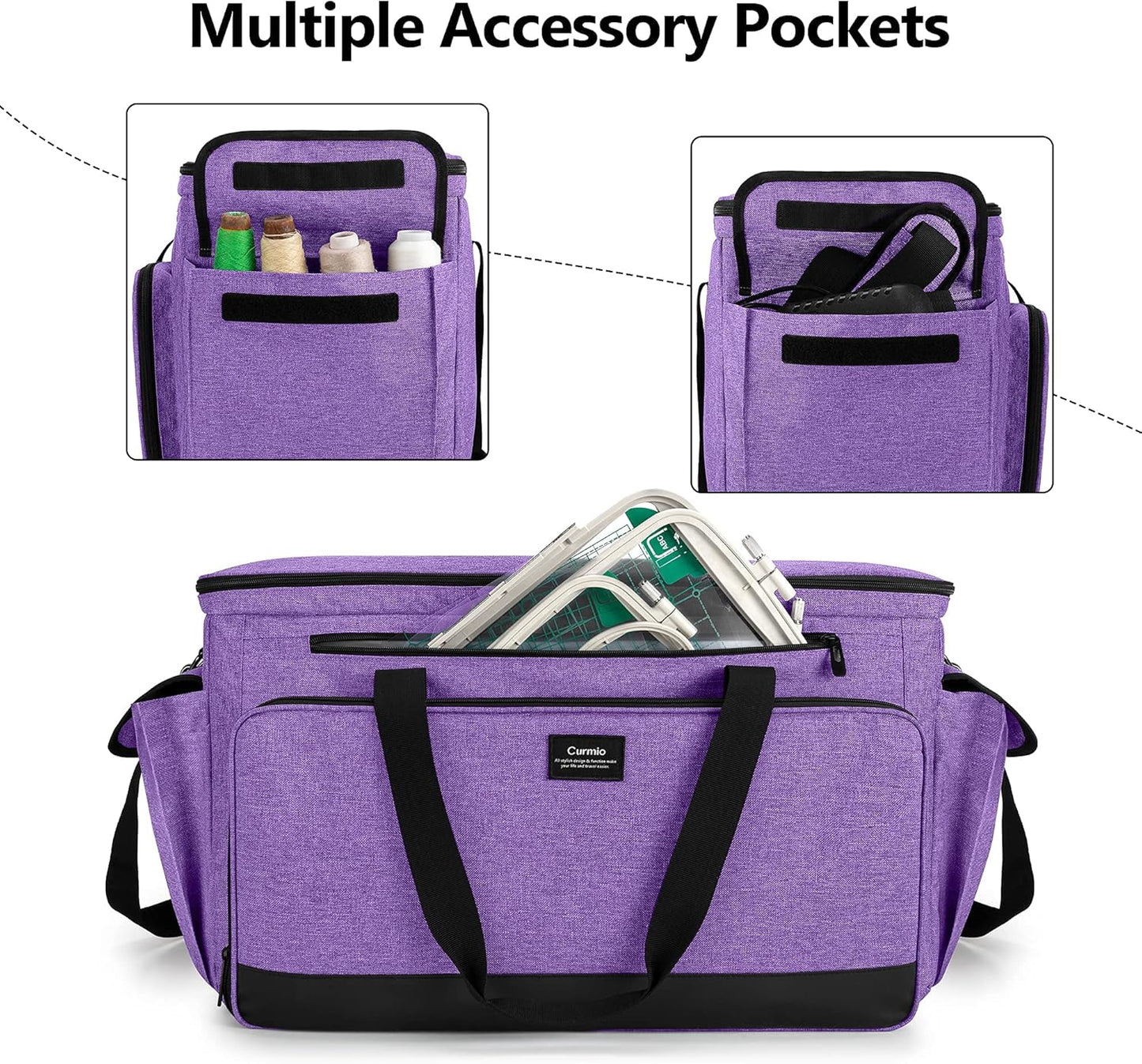 CURMIO Sewing and Embroidery Machine Carrying Case Universal Tote Bag