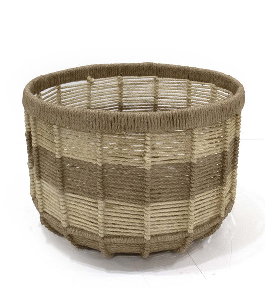 14 Natutal Striped Woven Jute Basket by Place   Time