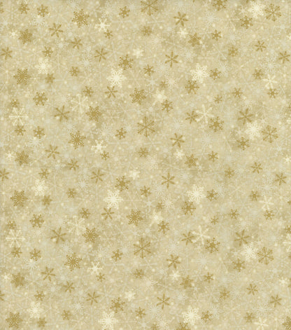 Brown Packed Snowflakes Christmas Cotton Fabric