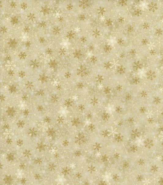 Brown Packed Snowflakes Christmas Cotton Fabric