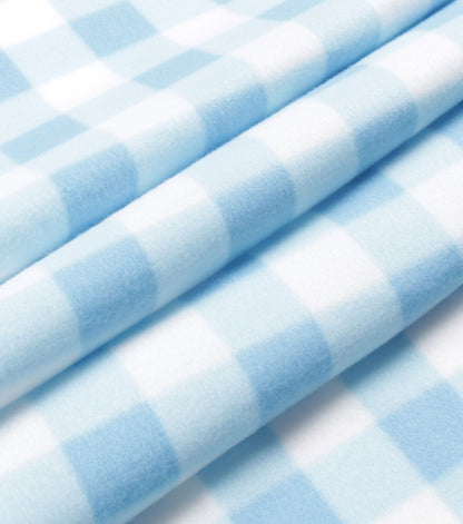 Blue Gingham Blizzard Fleece Fabric
