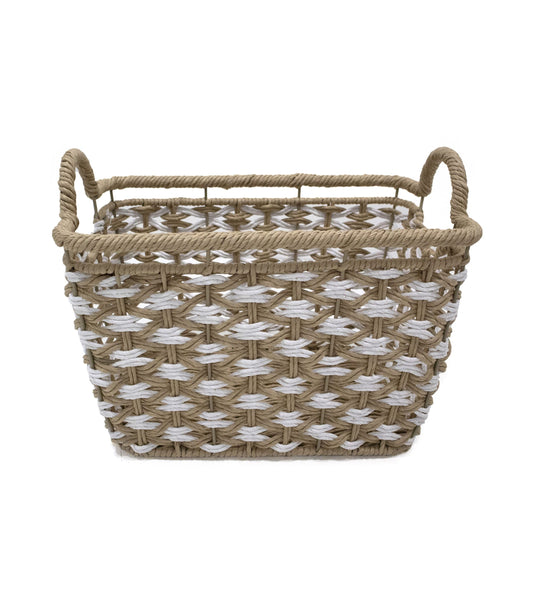 15 x 9 Paper Woven Basket With Handles by Place   Time
