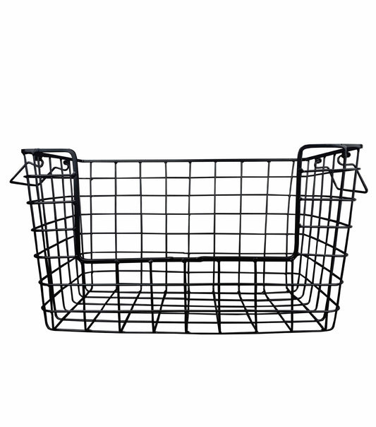 16 x 11 Black Metal Wire Basket by Place   Time