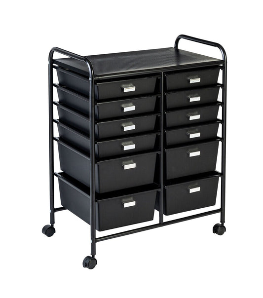 Honey Can Do 15 x 32 Black 12 Drawer Rolling Storage   Craft Organizer