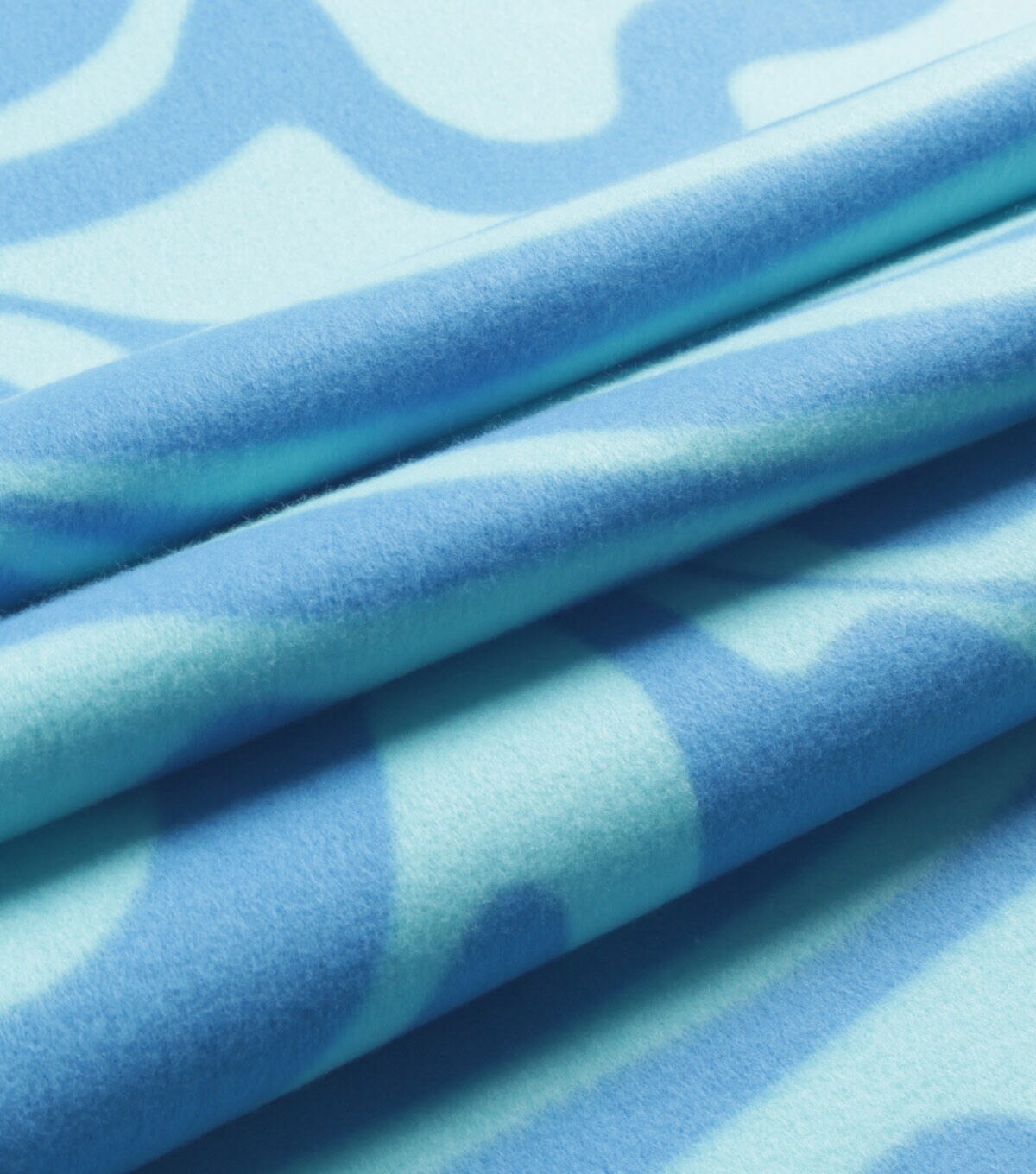 Blue Abstract Wave Blizzard Fleece Fabric