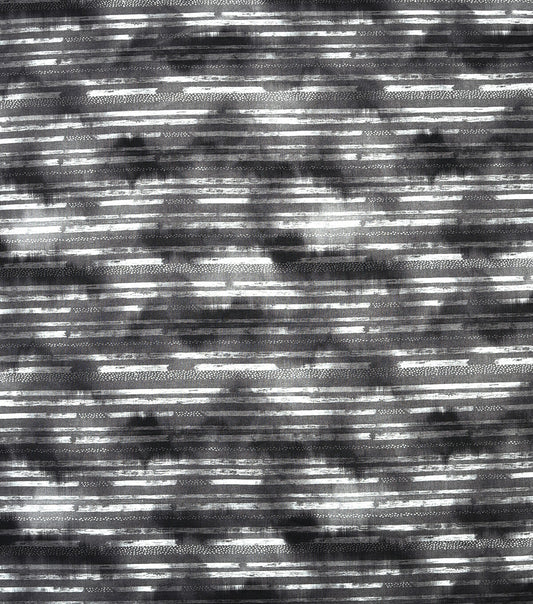 Black   White Watercolor Striped Quilt Cotton Fabric by Keepsake Calico