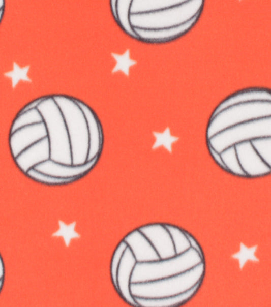 Orange Volleyball Superstar Blizzard Fleece Fabric