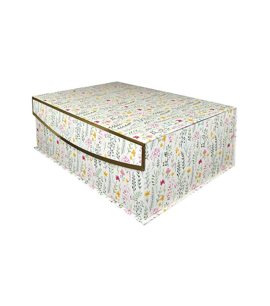 14 x 10 Ditzy Floral White Flip Top Box by Place   Time