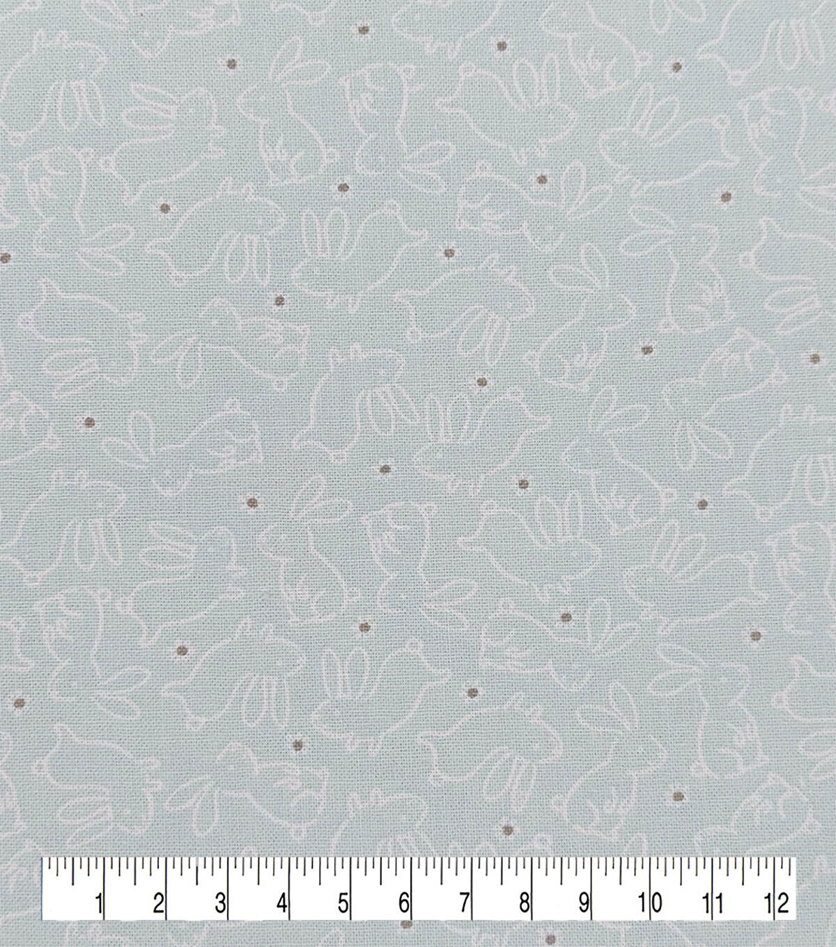 Bunny White Easter Cotton Fabric