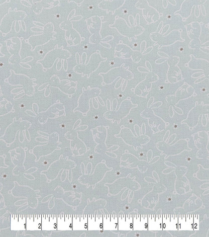 Bunny White Easter Cotton Fabric