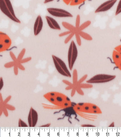 Ladybug Floral Blizzard Fleece Fabric
