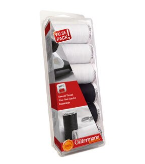 Gutermann 273yds Black   White 6 Spool Set