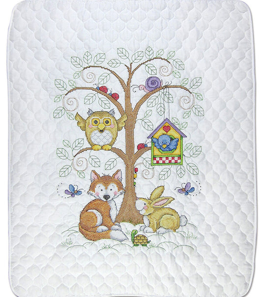 Design Works 34 x 43 Baby s Forest Baby Quilt Cross Stitch Kit