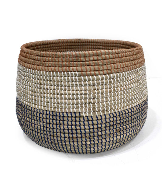 18 Striped Seagrass Woven Basket by Place   Time