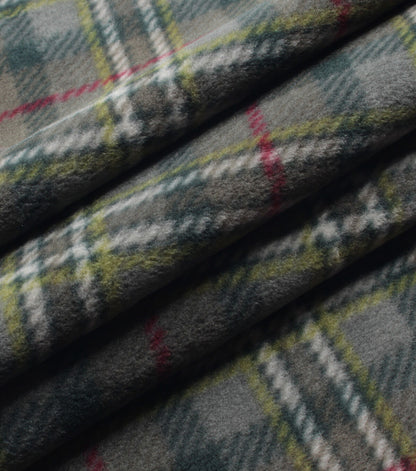 Olive Plaid Anti Pill Fleece Fabric