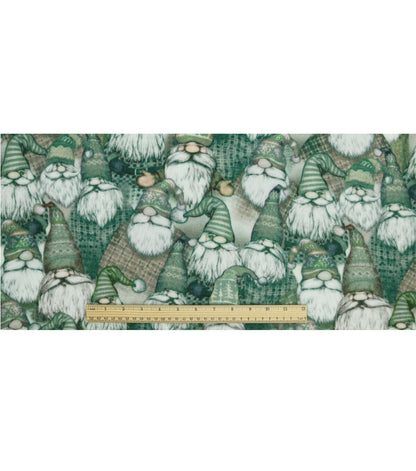 Green Gnomes Anti Pill Fleece Fabric