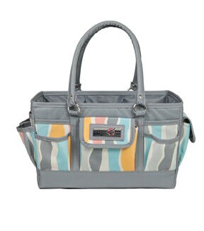 Everything Mary 12 Gray   Pastel Striped Store   Tote