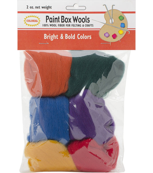 Colonial 6pk Bright   Bold Paint Box Wools