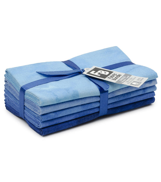 18 x 21 Blue Textured Cotton Fabric Quarters 5ct by Keepsake Calico