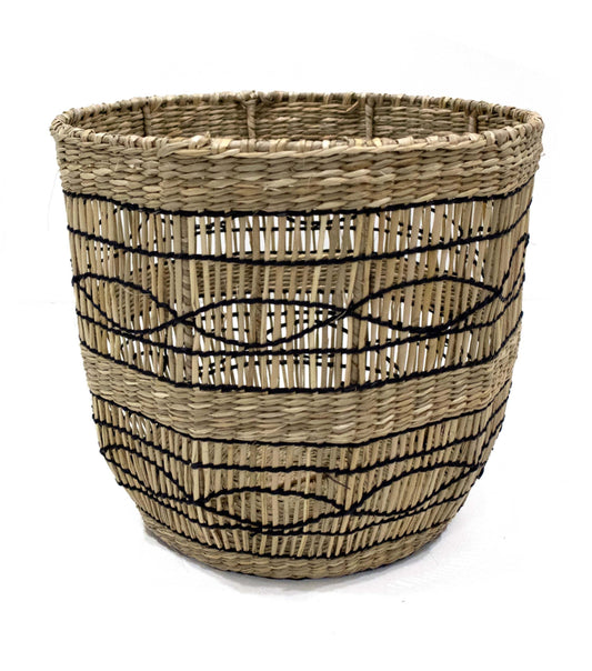 12 Seagrass Basket With Metal Frame by Place   Time