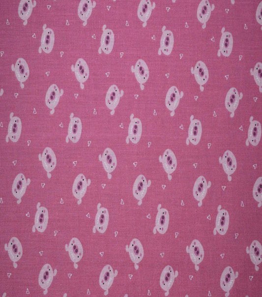 Barnyard Pigs on Pink Cotton Fabric by Quilter s Showcase