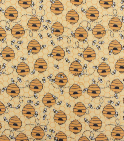 Bees And Honeycombs Blizzard Fleece Fabric