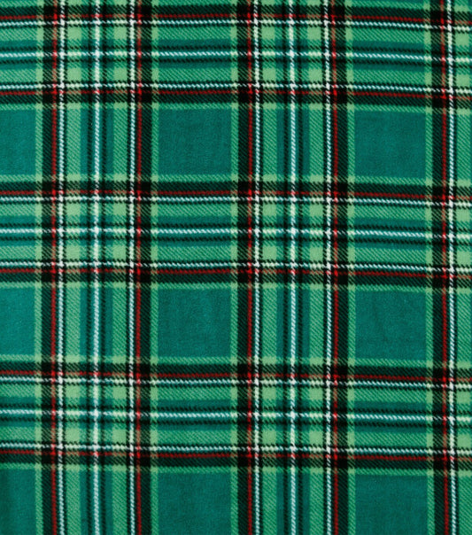 Christmas Green Plaid Anti Pill Fleece Fabric