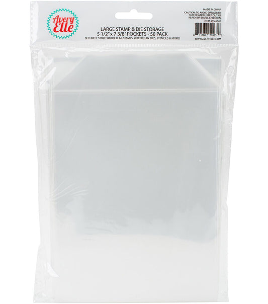 Avery Elle 5.5 x 7 Stamp   Die Storage Pockets 50pk