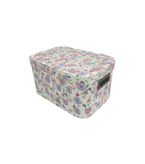 14 Floral on White Oval Box With Cut Out Handles by Place   Time