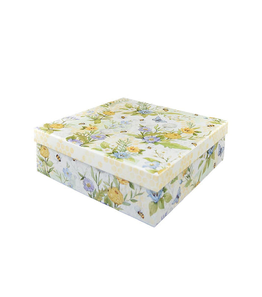 10 Bees   Green Floral Square Box by Place   Time